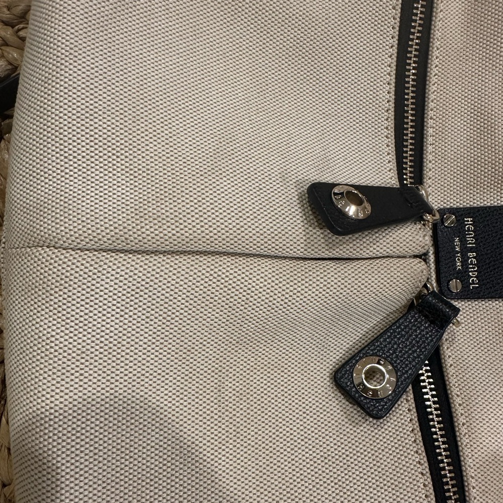 HENRI BENDEL Small Crossbody Bag Woven Canvas and Leather - Picture 7 of 10